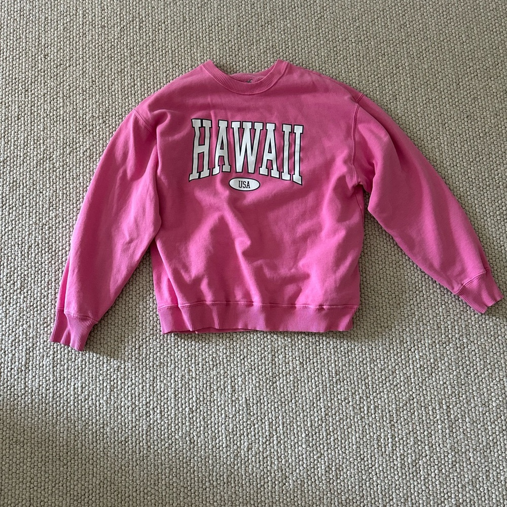 Hollister Pink Hawaii Crew Neck Sweat Shirt, great condition!